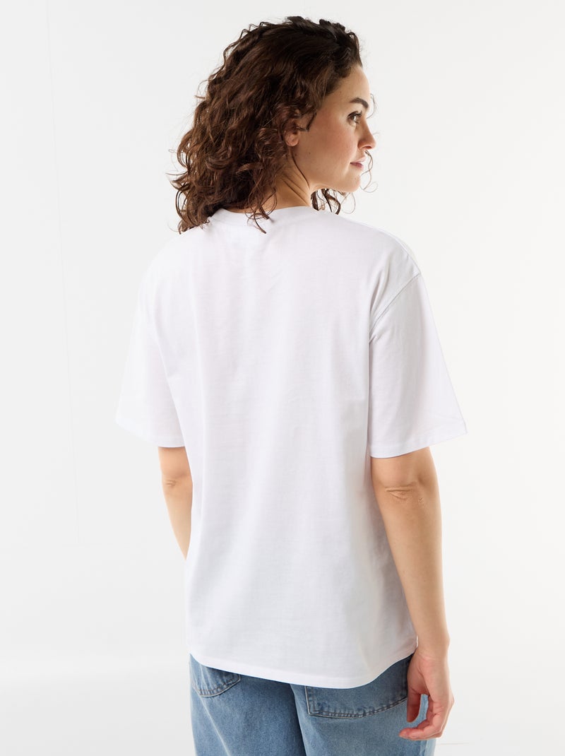 T-shirt oversize Billie Ellish à manches courtes Blanc - Kiabi