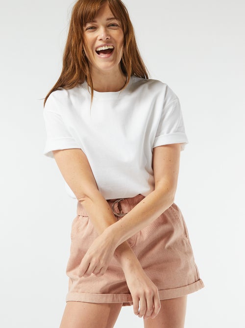 T-shirt oversize con scollo rotondo - Kiabi T-shirt oversize con scollo rotondo - Kiabi