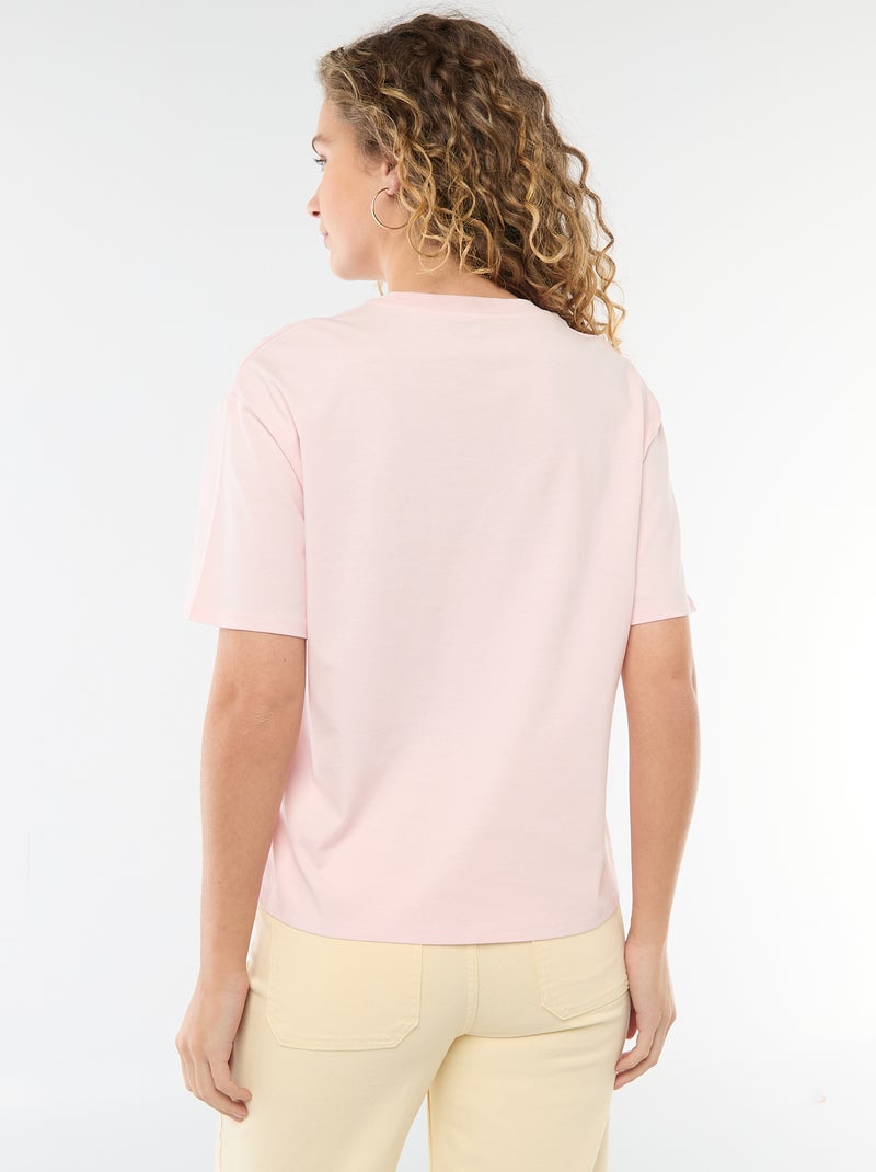 T-shirt oversize con scollo rotondo Rosa - Kiabi