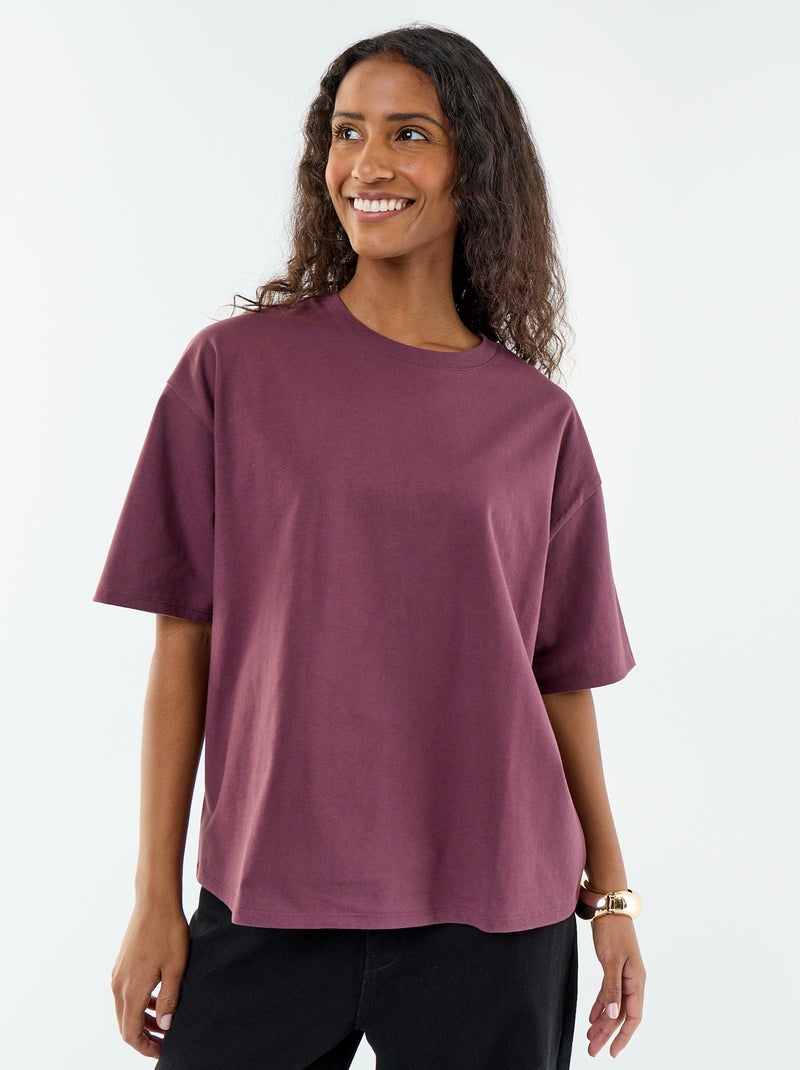 T-shirt oversize con scollo rotondo Viola - Kiabi