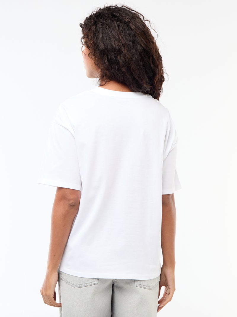 T-shirt oversize con scritta Bianco - Kiabi