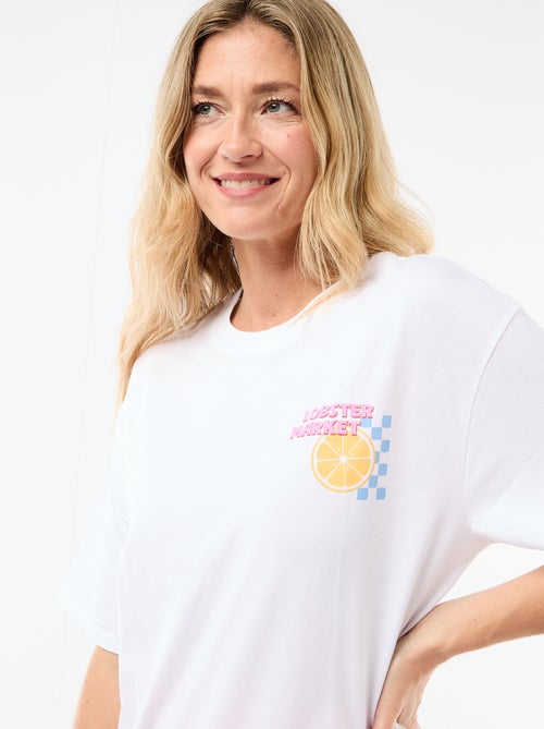 T-shirt oversize con scritta - Kiabi