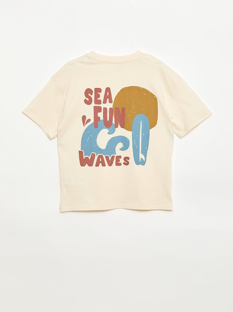 T-shirt oversize con stampa Bianco Ecru - Kiabi