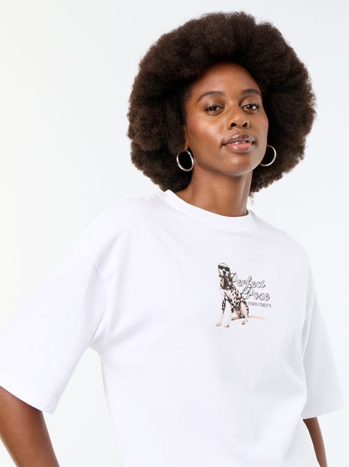 T-shirt oversize con stampa dalmata - Kiabi