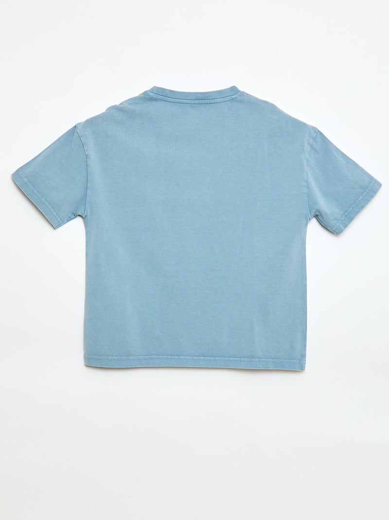 T-shirt oversize effet délavé Bleu - Kiabi