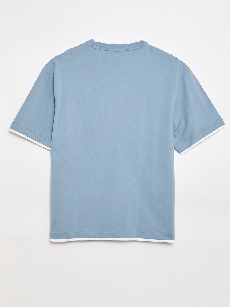 T-shirt oversize effetto 2-in-1 +1m90 Blu - Kiabi