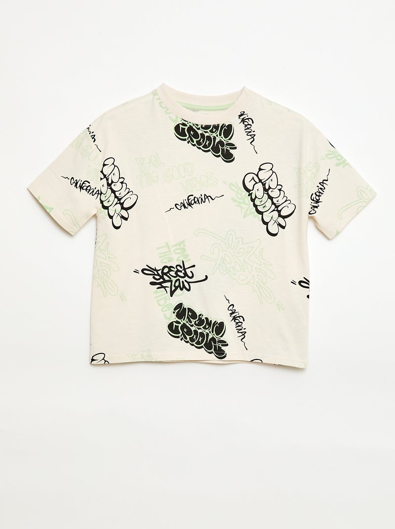 T-shirt oversize fantaisie Blanc - Kiabi