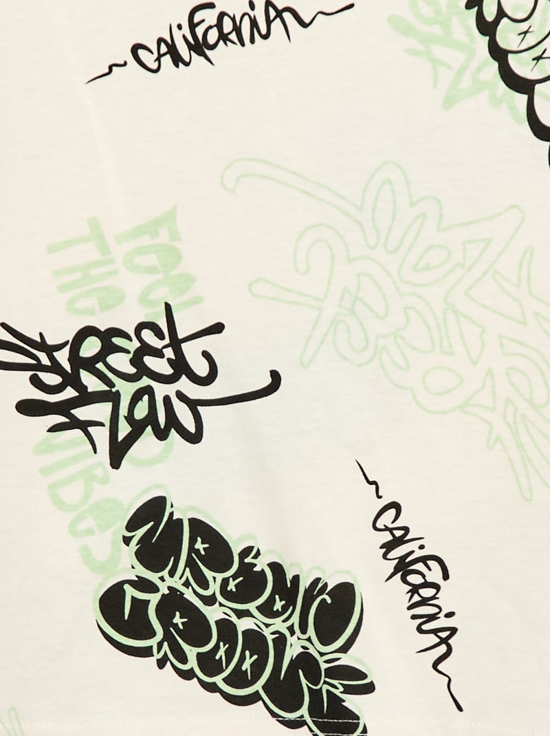 T-shirt oversize fantaisie Blanc - Kiabi