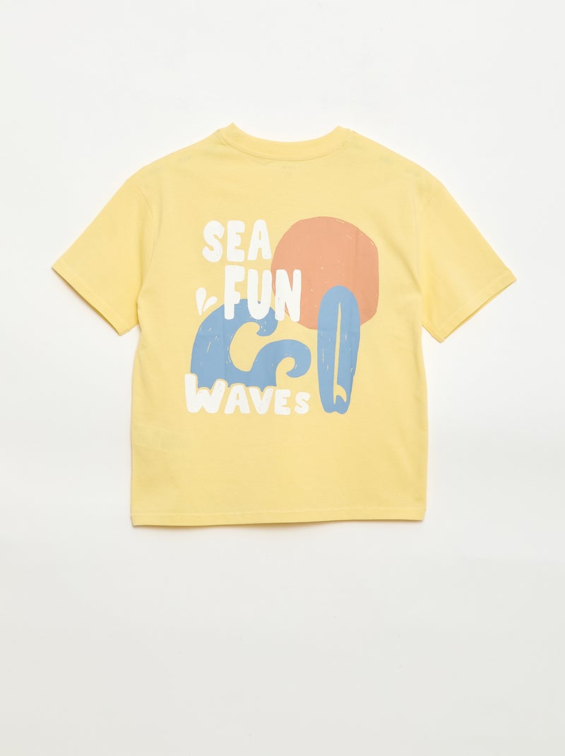 T-shirt oversize imprimé Jaune - Kiabi