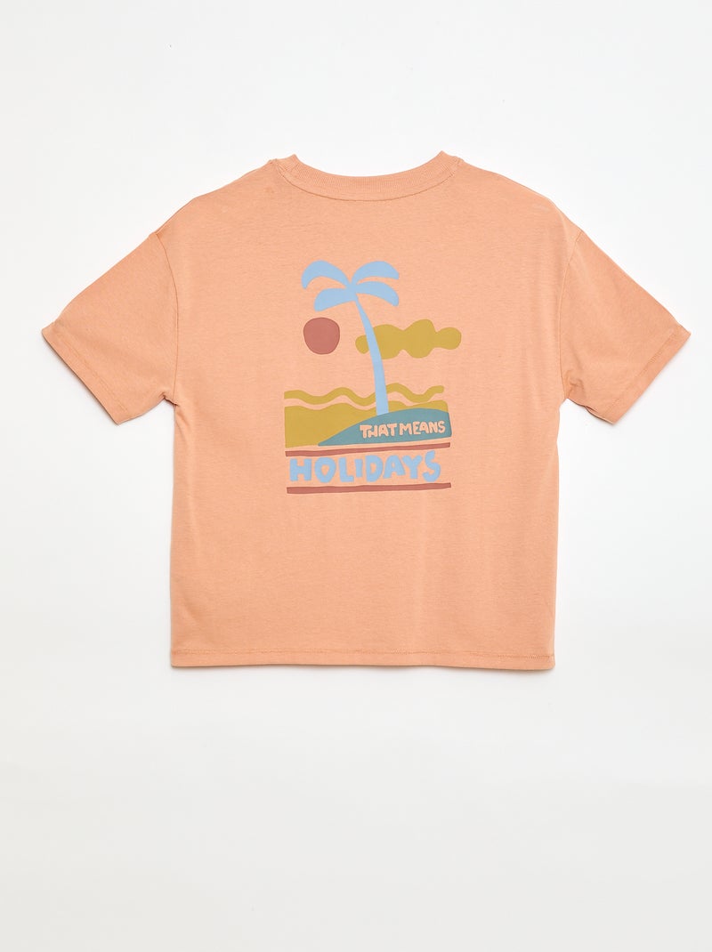 T-shirt oversize imprimé Orange - Kiabi