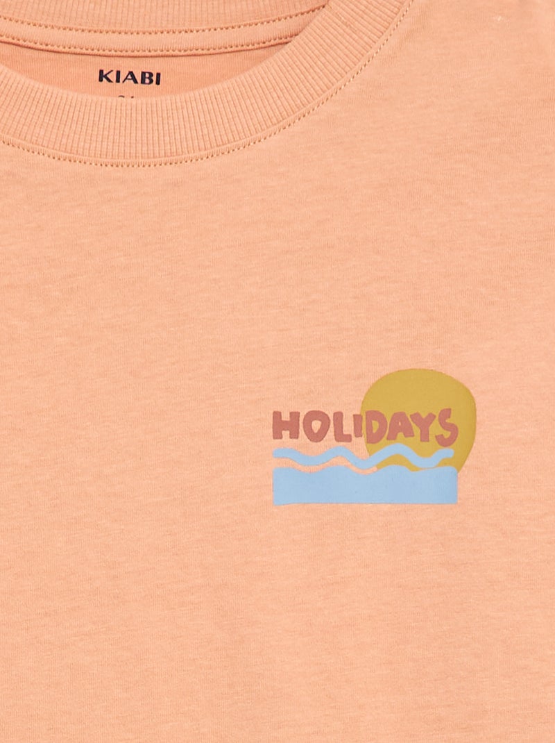 T-shirt oversize imprimé Orange - Kiabi