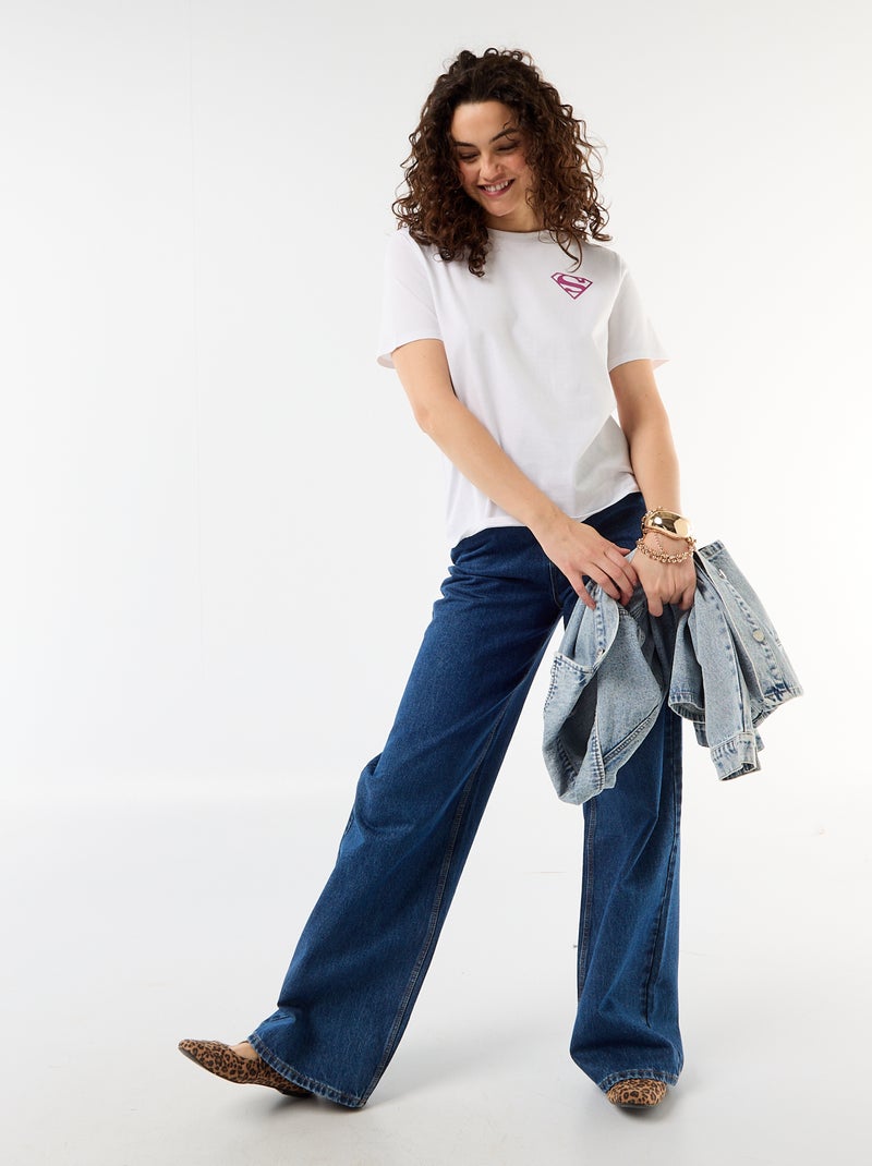 T-shirt oversize 'Supergirl' 'DC Comics' à manches courtes Blanc - Kiabi