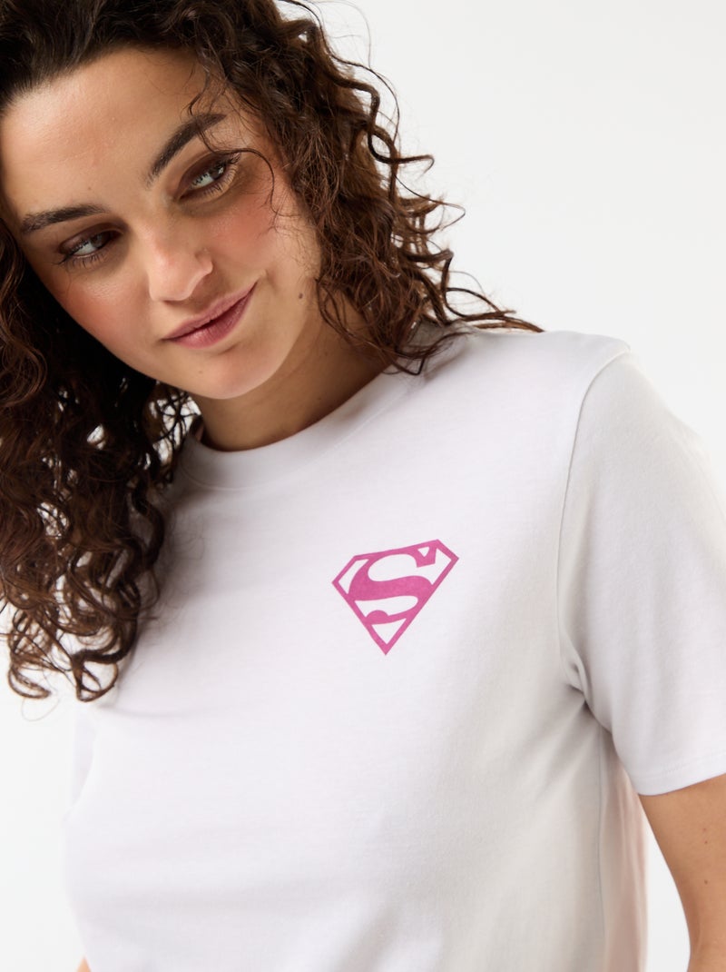 T-shirt oversize 'Supergirl' 'DC Comics' à manches courtes Blanc - Kiabi