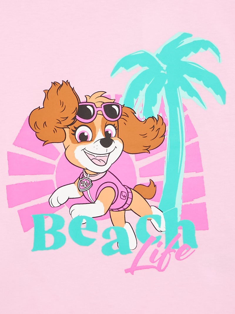 T-shirt 'Pat' Patrouille' à manches courtes Rose - Kiabi