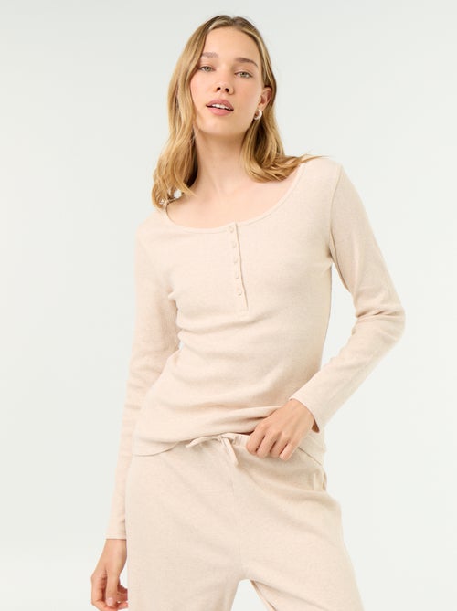 T-shirt pigiama in maglia a costine - Kiabi T-shirt pigiama in maglia a costine - Kiabi