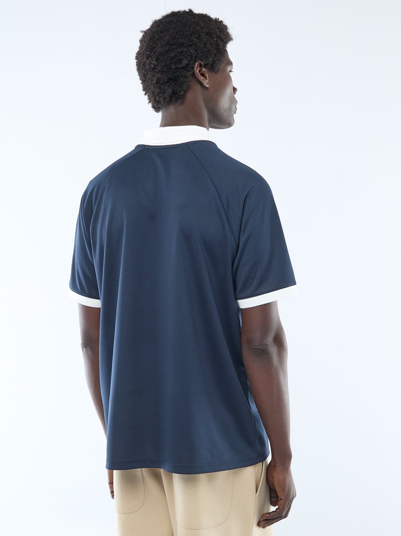 T-shirt polo imprimé à message Bleu - Kiabi