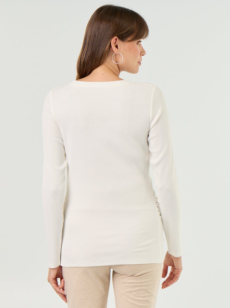 T-shirt premaman a costine Bianco - Kiabi