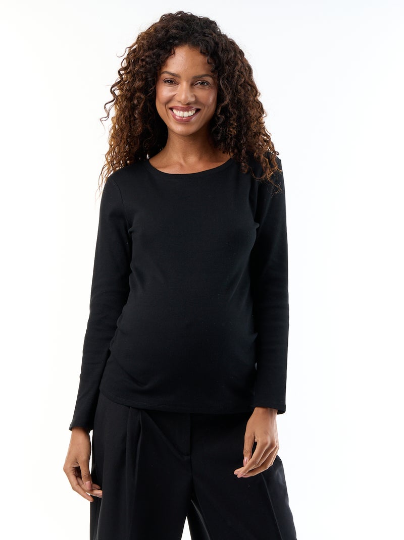 T-shirt premaman a costine Nero - Kiabi