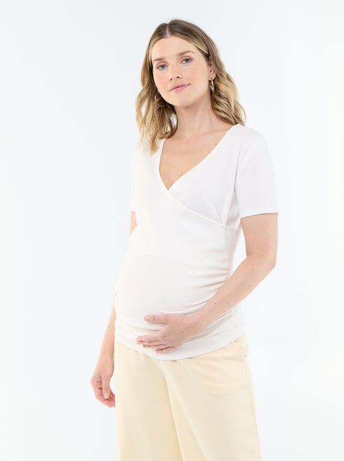 T-shirt premaman con scollo a portafoglio - Kiabi T-shirt premaman con scollo a portafoglio - Kiabi