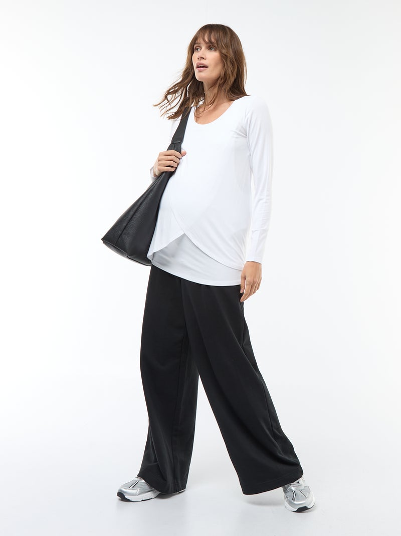 T-shirt premaman e allattamento mélange Bianco - Kiabi