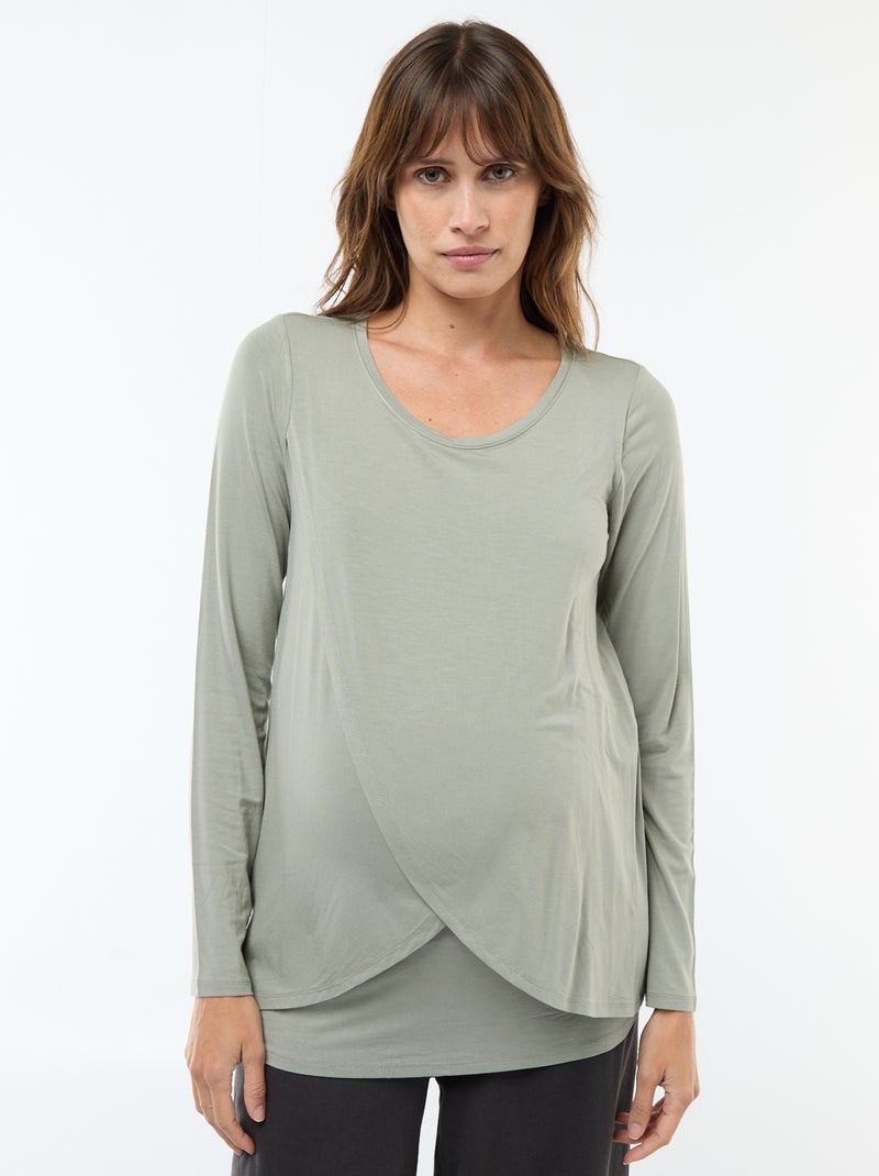 T-shirt premaman e allattamento mélange Verde - Kiabi