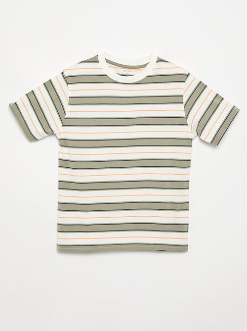 T-shirt rayé à manches courtes - Kiabi