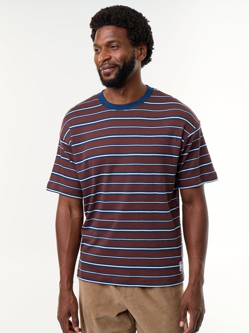 T-shirt rayé à manches courtes - Kiabi