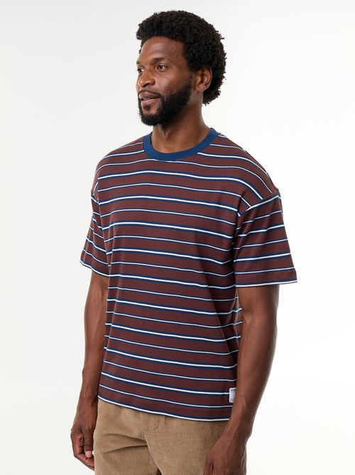 T-shirt rayé à manches courtes - Kiabi