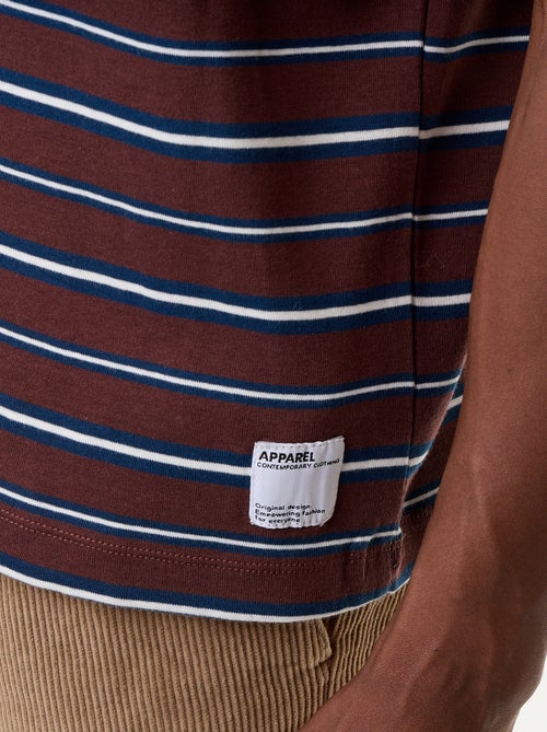 T-shirt rayé à manches courtes - Kiabi