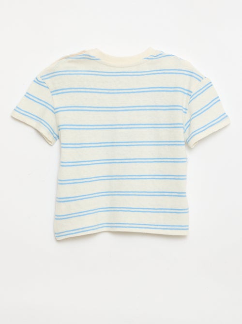 T-shirt rayé en jersey coton et lin - Kiabi