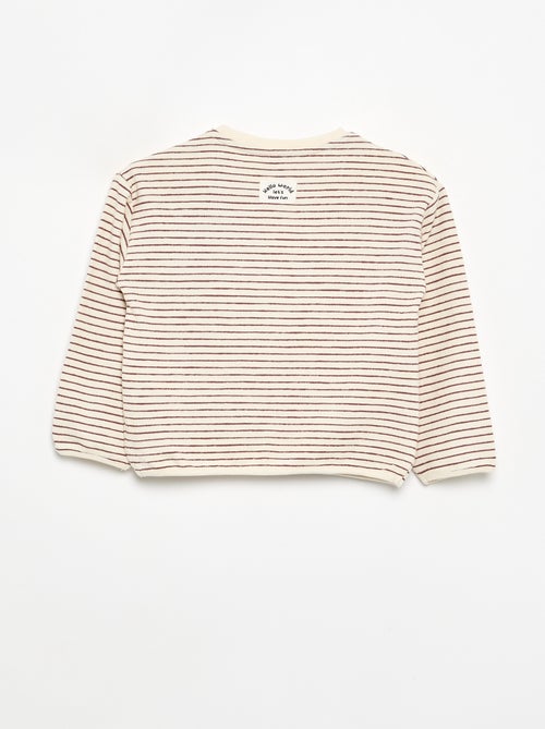 T-shirt rayé manches longues - Kiabi
