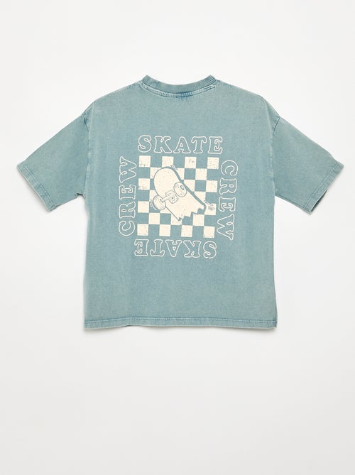T-shirt ricamata e stampata a maniche corte - Kiabi