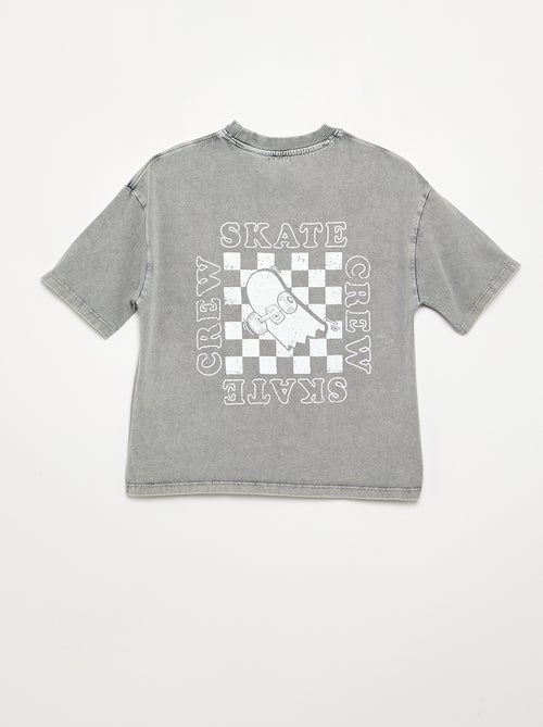 T-shirt ricamata e stampata a maniche corte - Kiabi