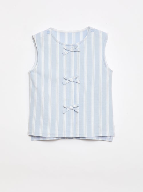 T-shirt sans manche avec noeuds fantaisies - collection facile à enfiler - Kiabi