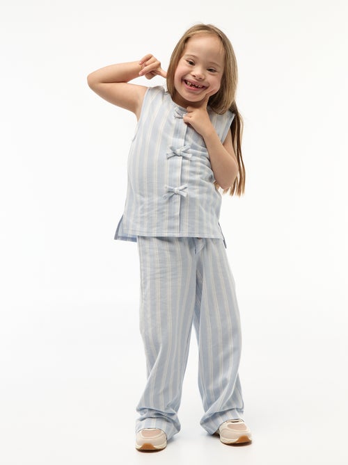 T-shirt sans manche avec noeuds fantaisies - collection facile à enfiler - Kiabi