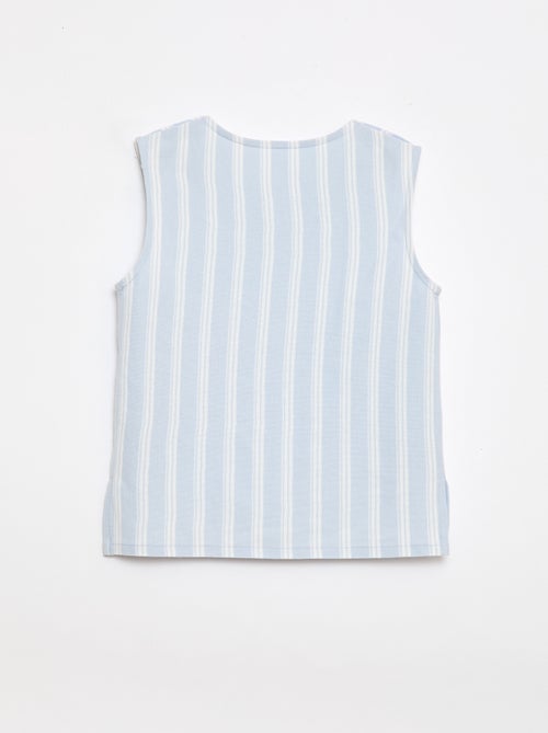 T-shirt sans manche avec noeuds fantaisies - collection facile à enfiler - Kiabi