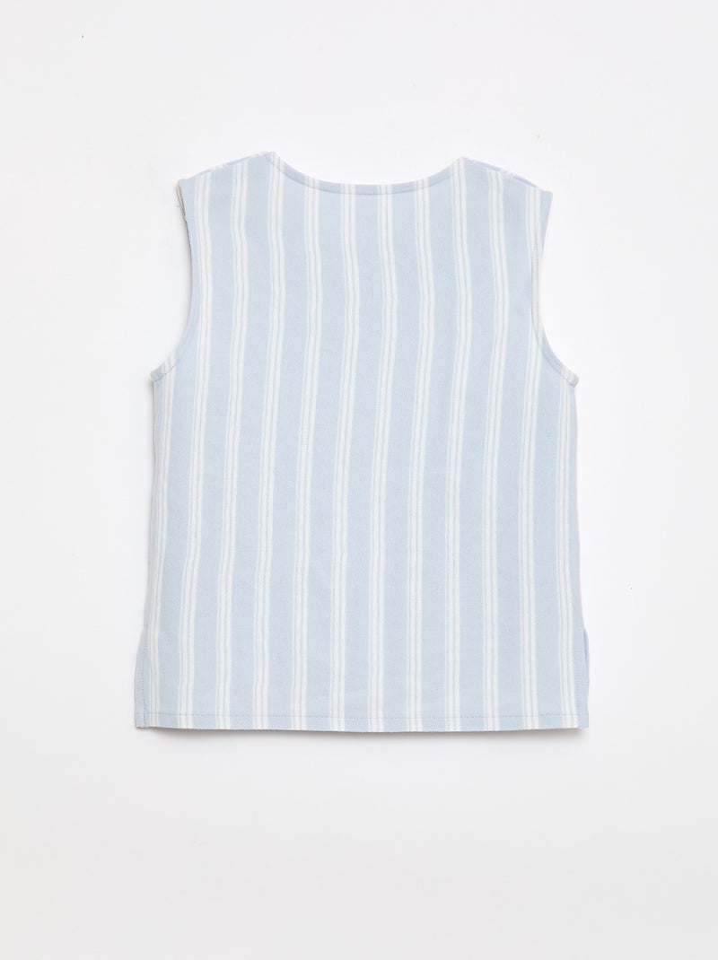 T-shirt sans manche avec noeuds fantaisies - collection facile à enfiler Bleu - Kiabi