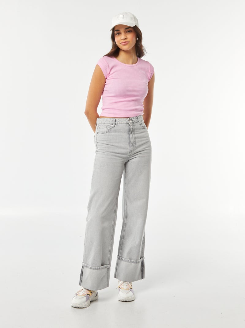 T-shirt sans manches avec ouverture dans le bas du dos ROSE - Kiabi