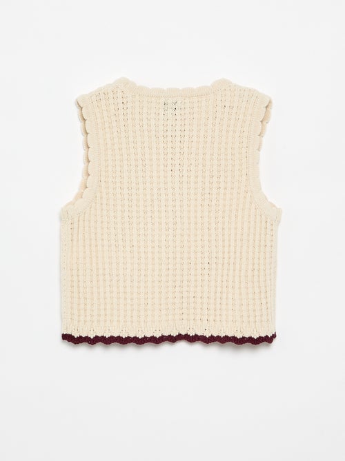 T-shirt sans manches en crochet avec des détails brodés - Kiabi T-shirt sans manches en crochet avec des détails brodés - Kiabi