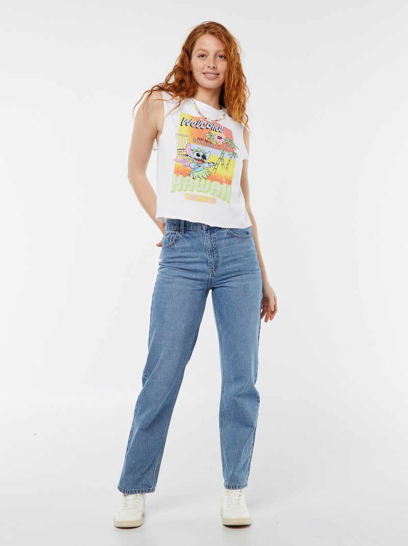 T-shirt sans manches 'Stitch' 'Disney' BLANC - Kiabi