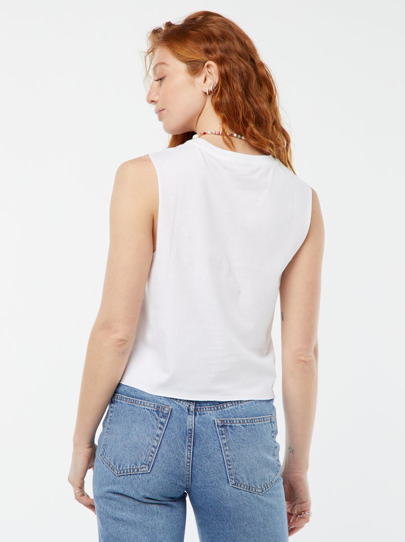 T-shirt sans manches 'Stitch' 'Disney' BLANC - Kiabi