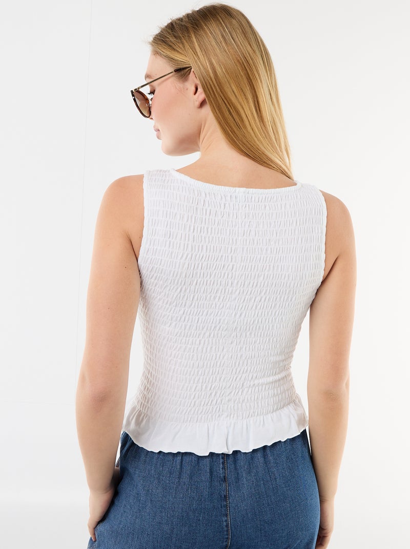 T-shirt sans manches stretch Blanc - Kiabi