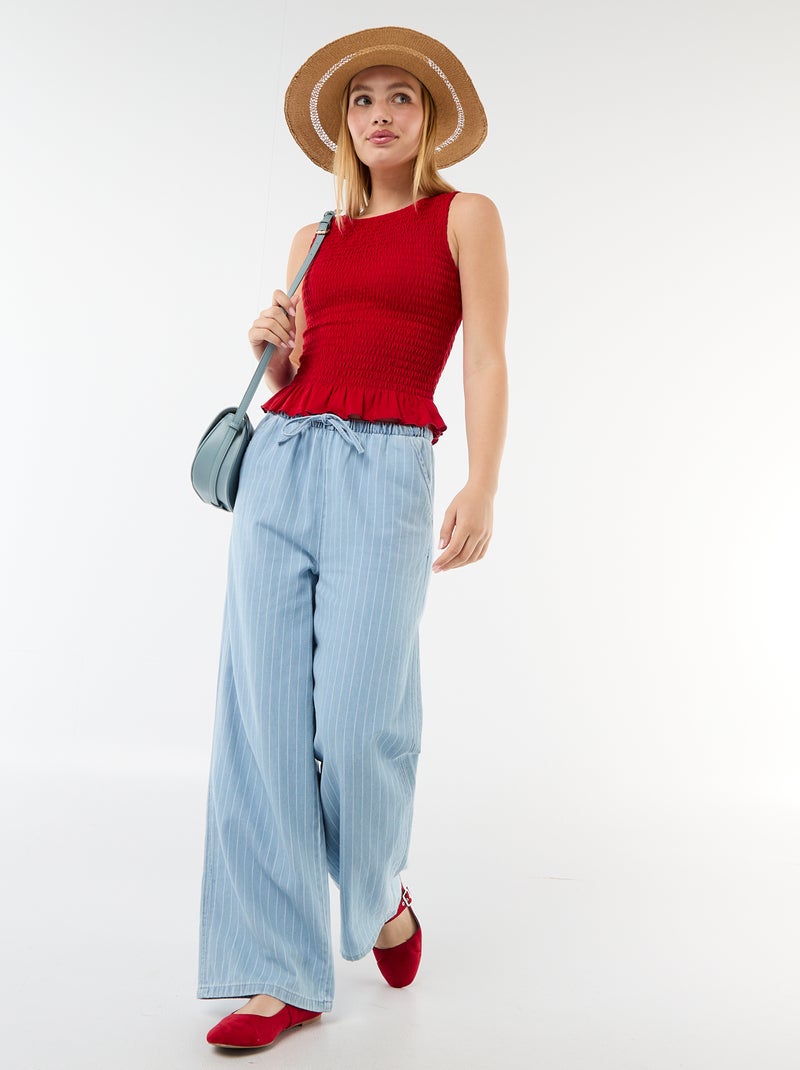 T-shirt sans manches stretch Rouge - Kiabi