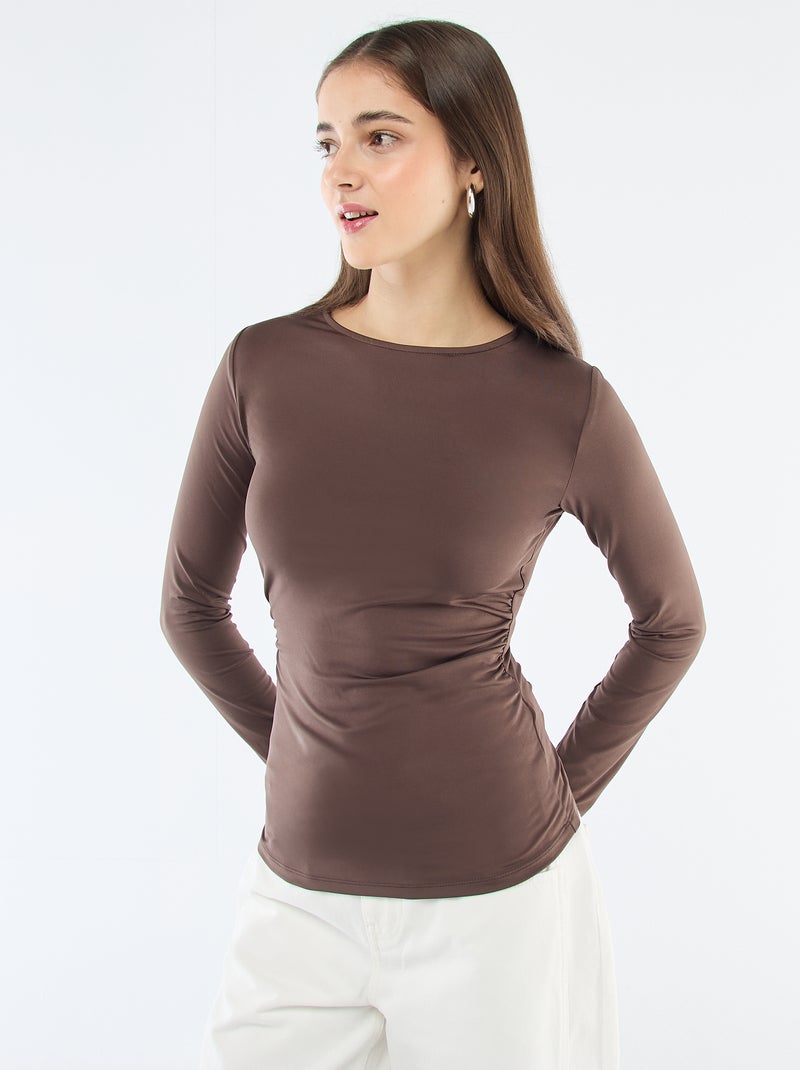 T-shirt schiena scoperta Marrone - Kiabi