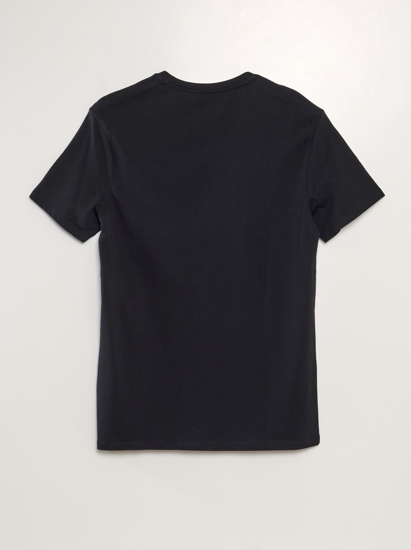 T-shirt scollo a V nero - Kiabi
