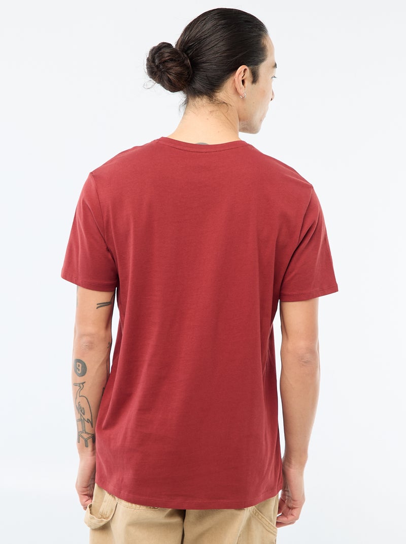 T-shirt scollo a V Rosso - Kiabi