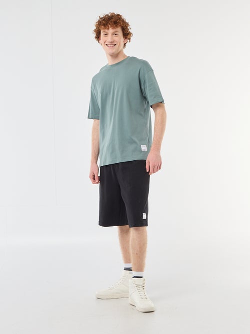 T-shirt scollo tondo in cotone - Kiabi