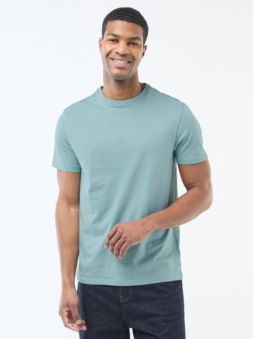 T-shirt scollo tondo in cotone - Kiabi