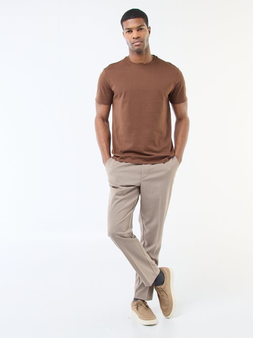T-shirt scollo tondo in cotone - Kiabi