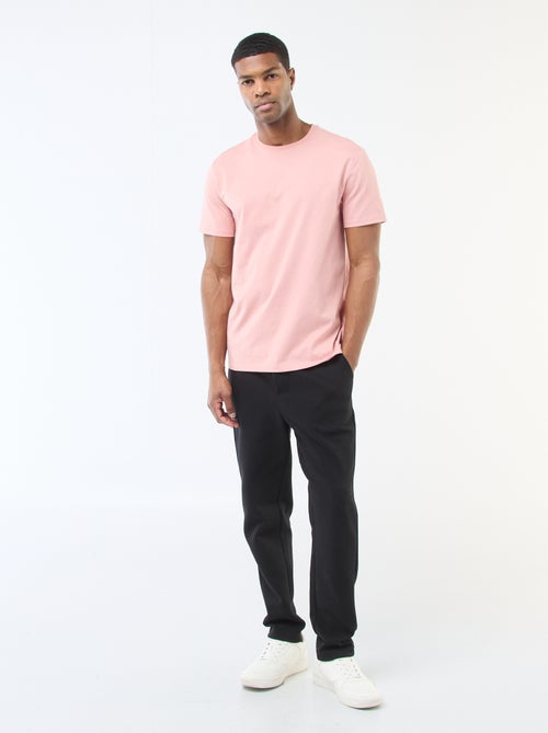 T-shirt scollo tondo in cotone - Kiabi